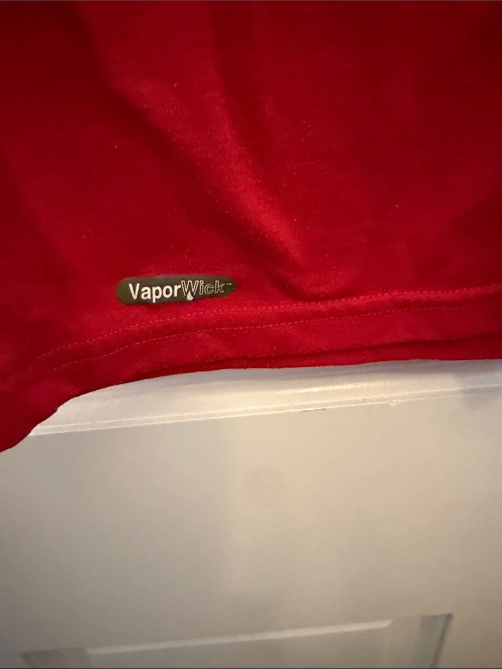 The North Face Red Short Sleeve Tee with Green Logo